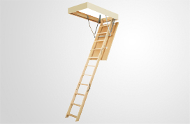 Escaliers escamotables avec une échelle en bois, en 3 et 4 parties